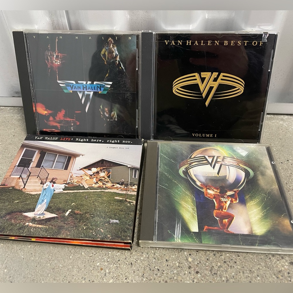 Vintage Van Halen CDs Lot of 4 – Self-Titled, Live & Best Of Volume 1 w/ Inserts